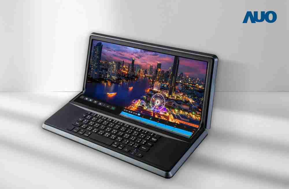 优游UB814.6吋Micro LED折迭显示屏幕，，，搭配半径4mm的弯折绞炼，，，，以及高画素、、、、高亮度、、、、高对比度的显示技术特点，，即便在大视角下仍保有绝佳色相与亮度